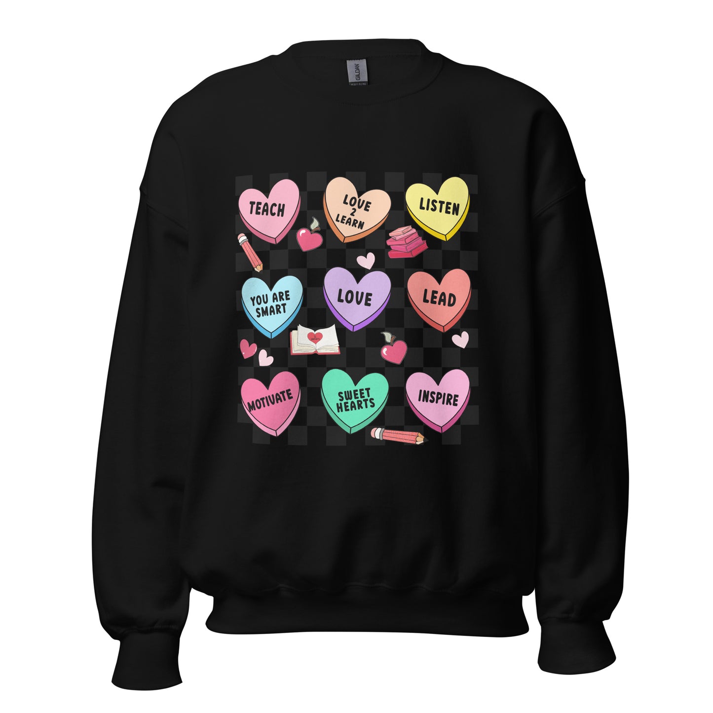 Teacher Heart Candy Valentine's Day Crewneck