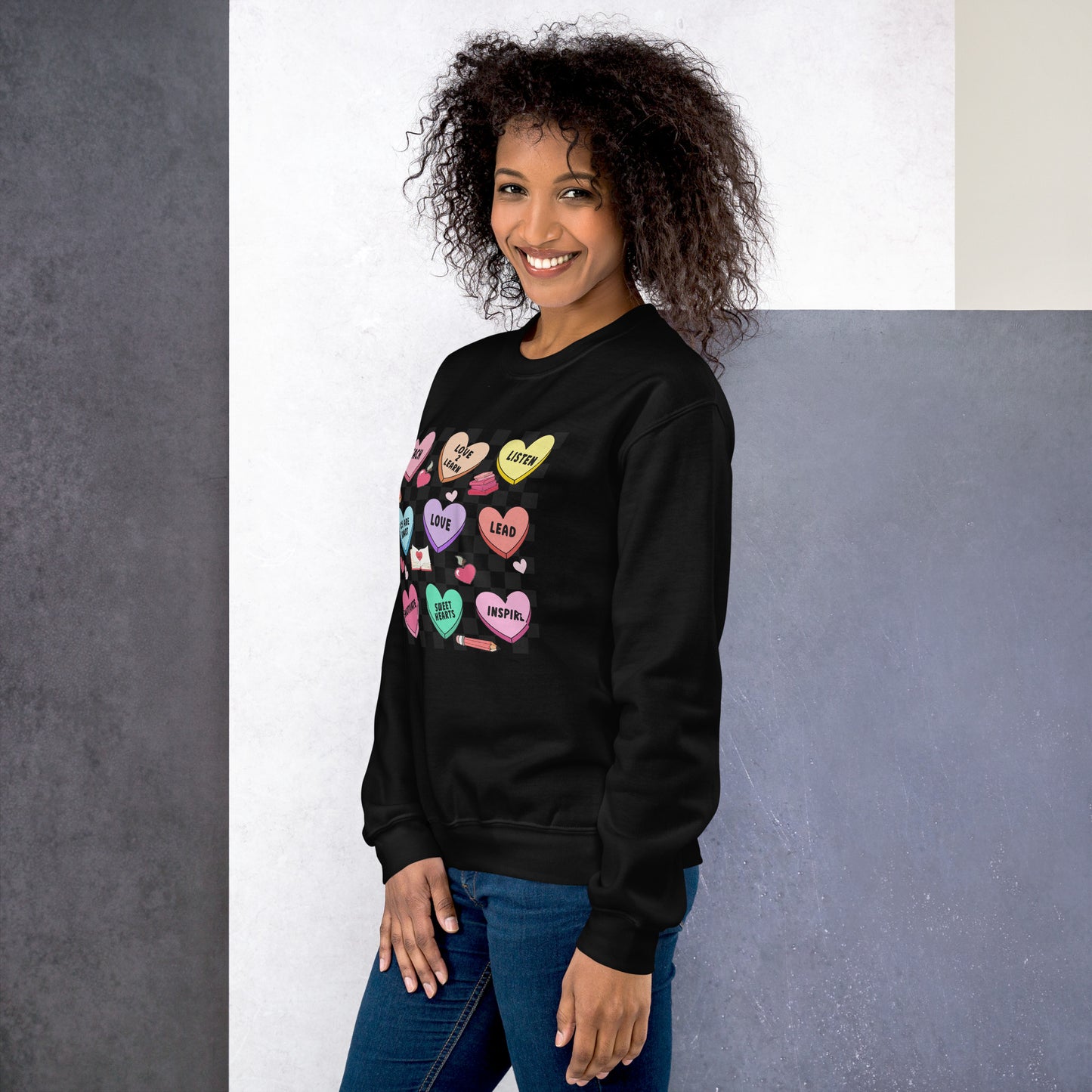 Teacher Heart Candy Valentine's Day Crewneck