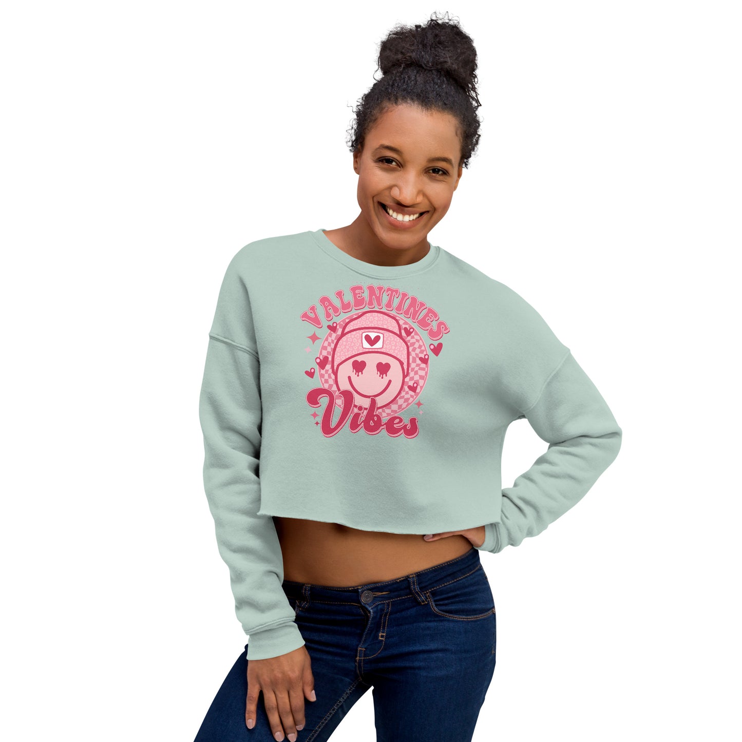 Valentine's Vibes Cropped Sweatshirt