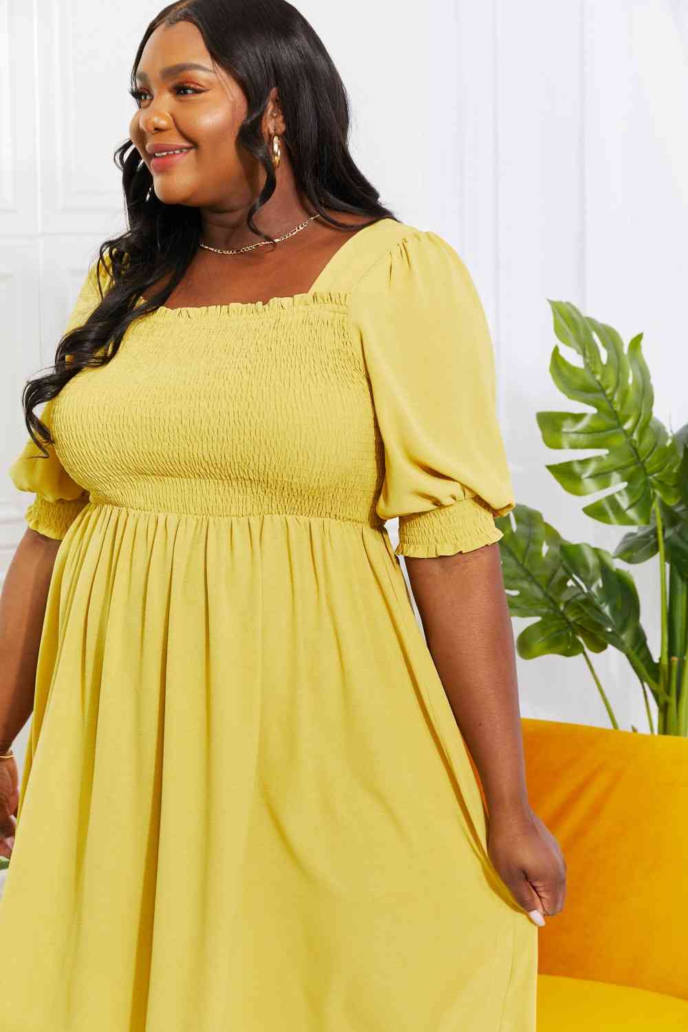 Forever Mustard Midi Dress