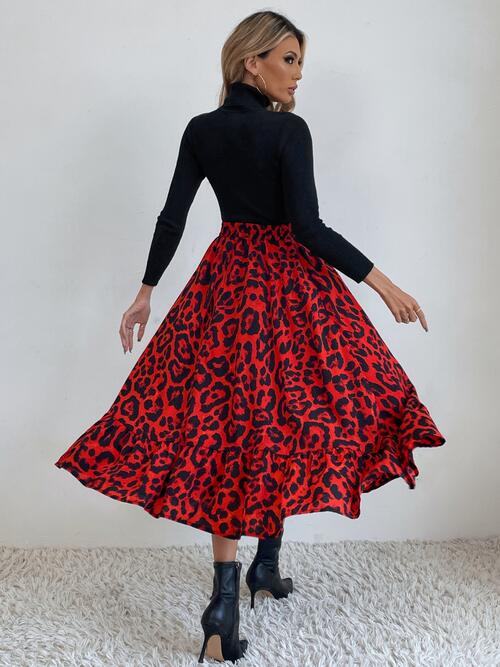 Multicolor Floral Printed Midi Skirt