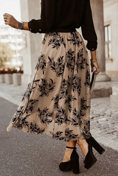 Follow my Leaf Embroidered Maxi Skirt