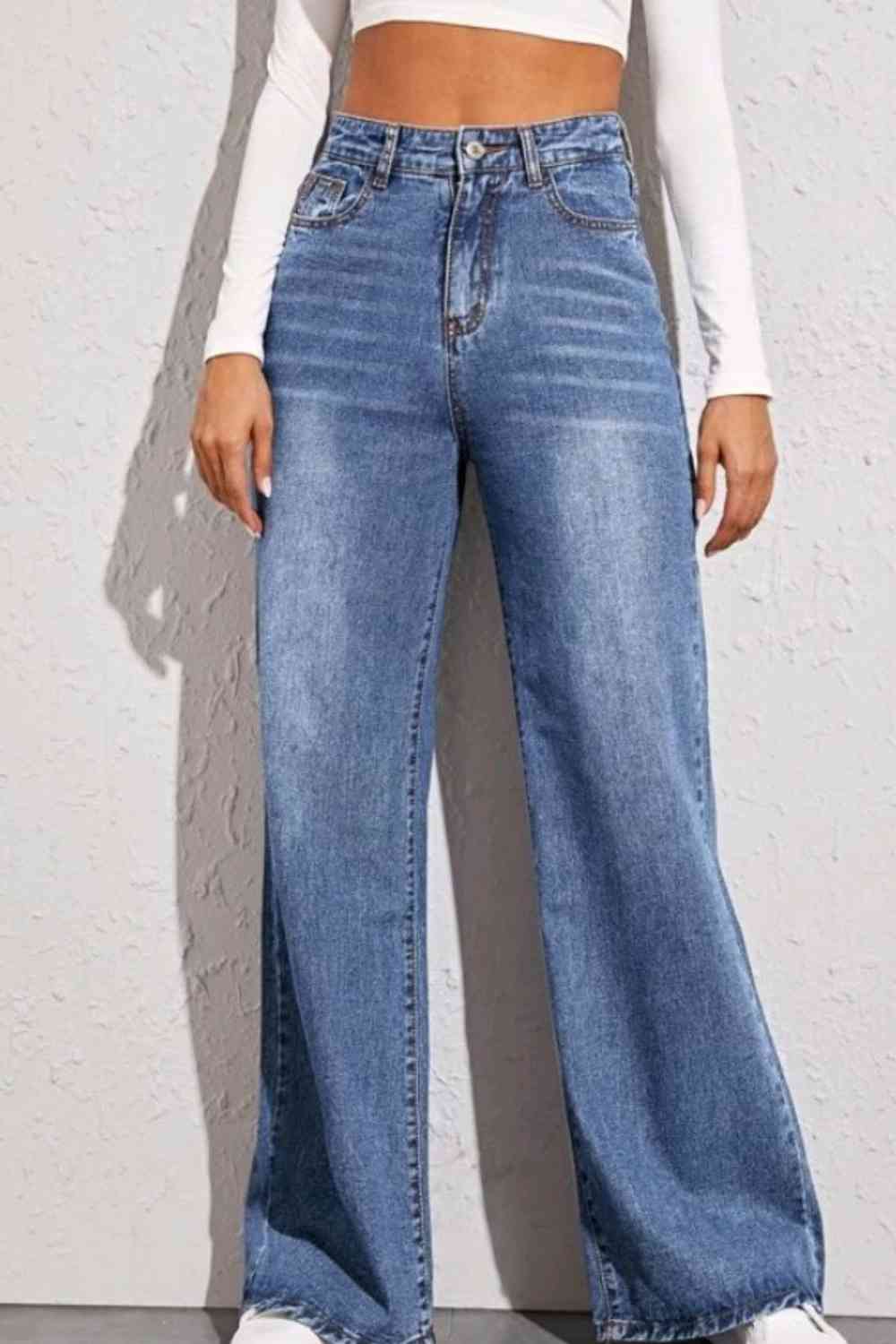 The Blues High Waist Wide Leg Jeans