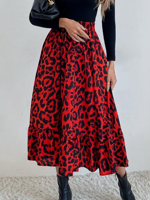 Multicolor Floral Printed Midi Skirt