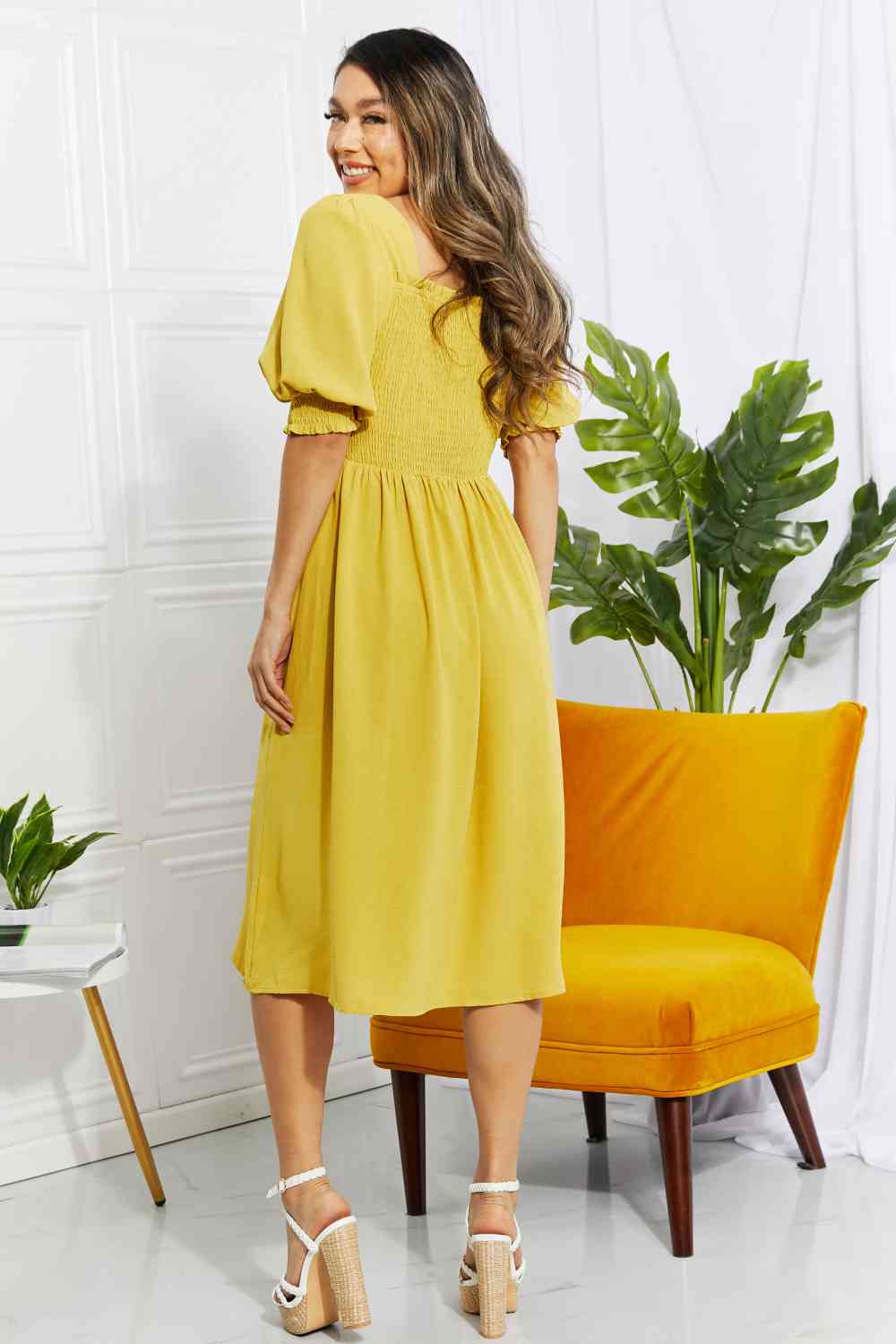 Forever Mustard Midi Dress