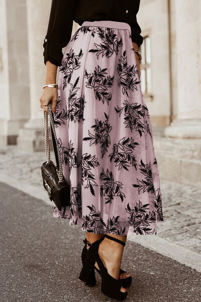 Follow my Leaf Embroidered Maxi Skirt